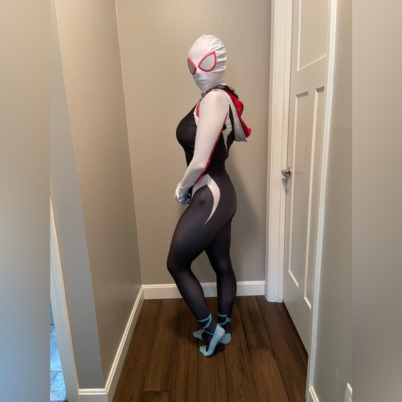 Adult Gwen Cosplay Costumes Across The Spider-Verse Gwen Halloween Suit - Picture 3 of 8
